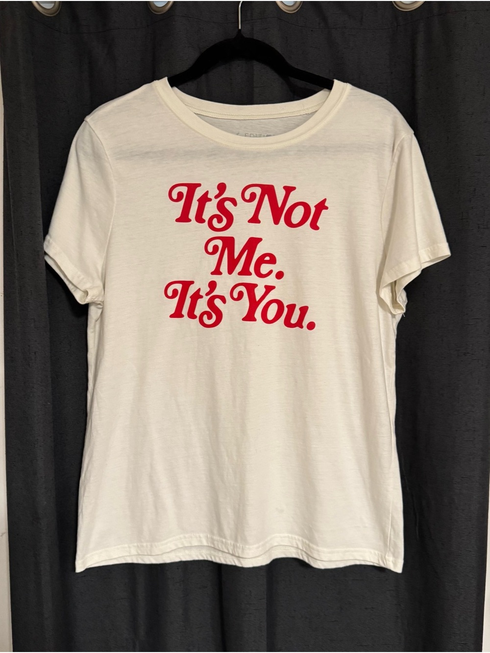 Women's Cream Short-Sleeve Tee with Red 'It's Not Me. It's You.' Graphic
